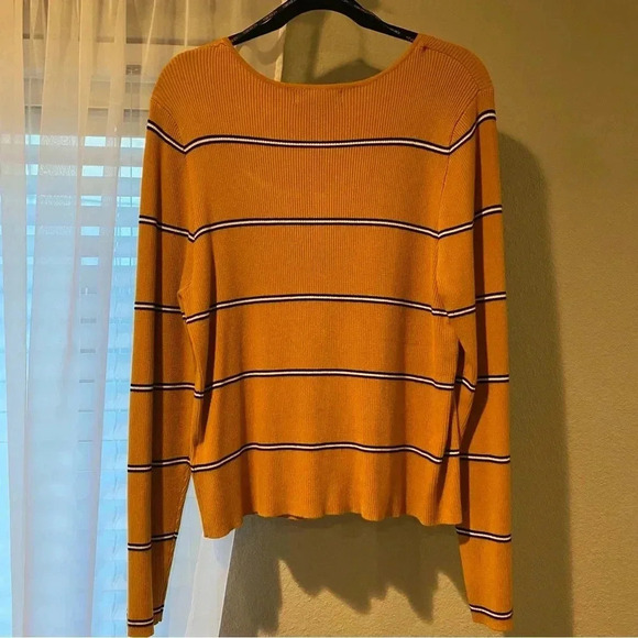 Forever 21 Mustard Yellow Striped Sweater - Picture 2 of 4
